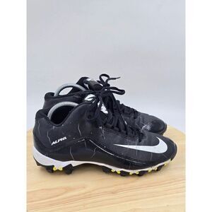 Nike Alpha Shark 2 Football Cleats Youth 5.5Y Black & White Shoes 719953-002